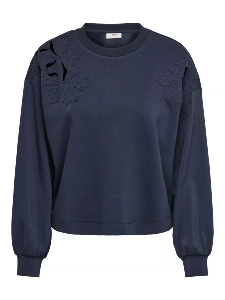 JDY-JDYAURA L/S SHOULDER DETAIL SWEAT J-15360108-Total Eclipse-MARINE