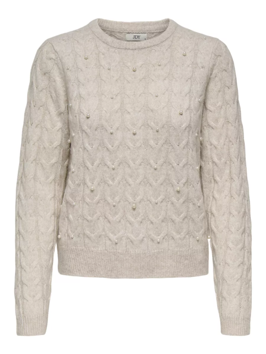 JDY-JDYCARMEN L/S O-NECK PEARL PULLOVER-15347819-Birch-CREME
