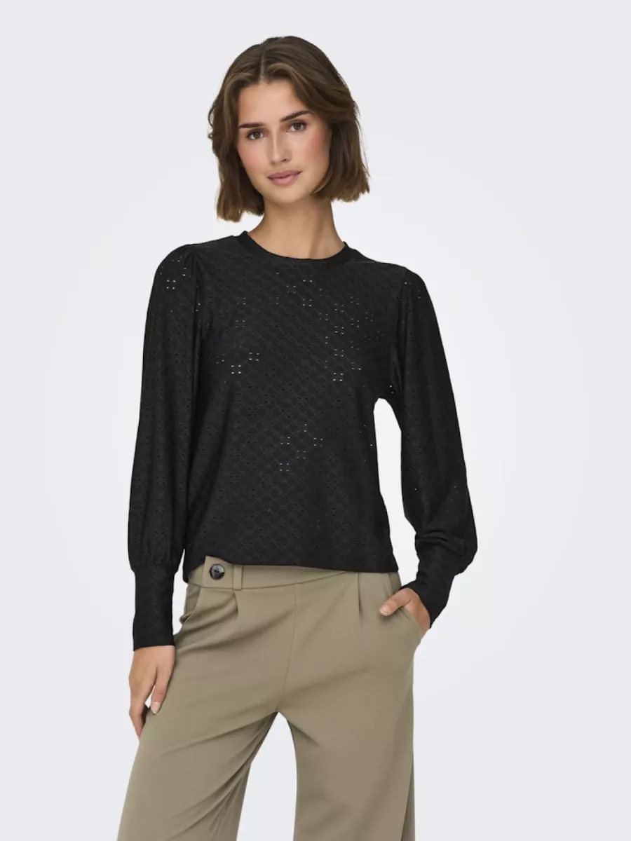 JDY-JDYCATHINKA L/S BELLSLEEVE TOP JRS-15320573-Black-BLACK