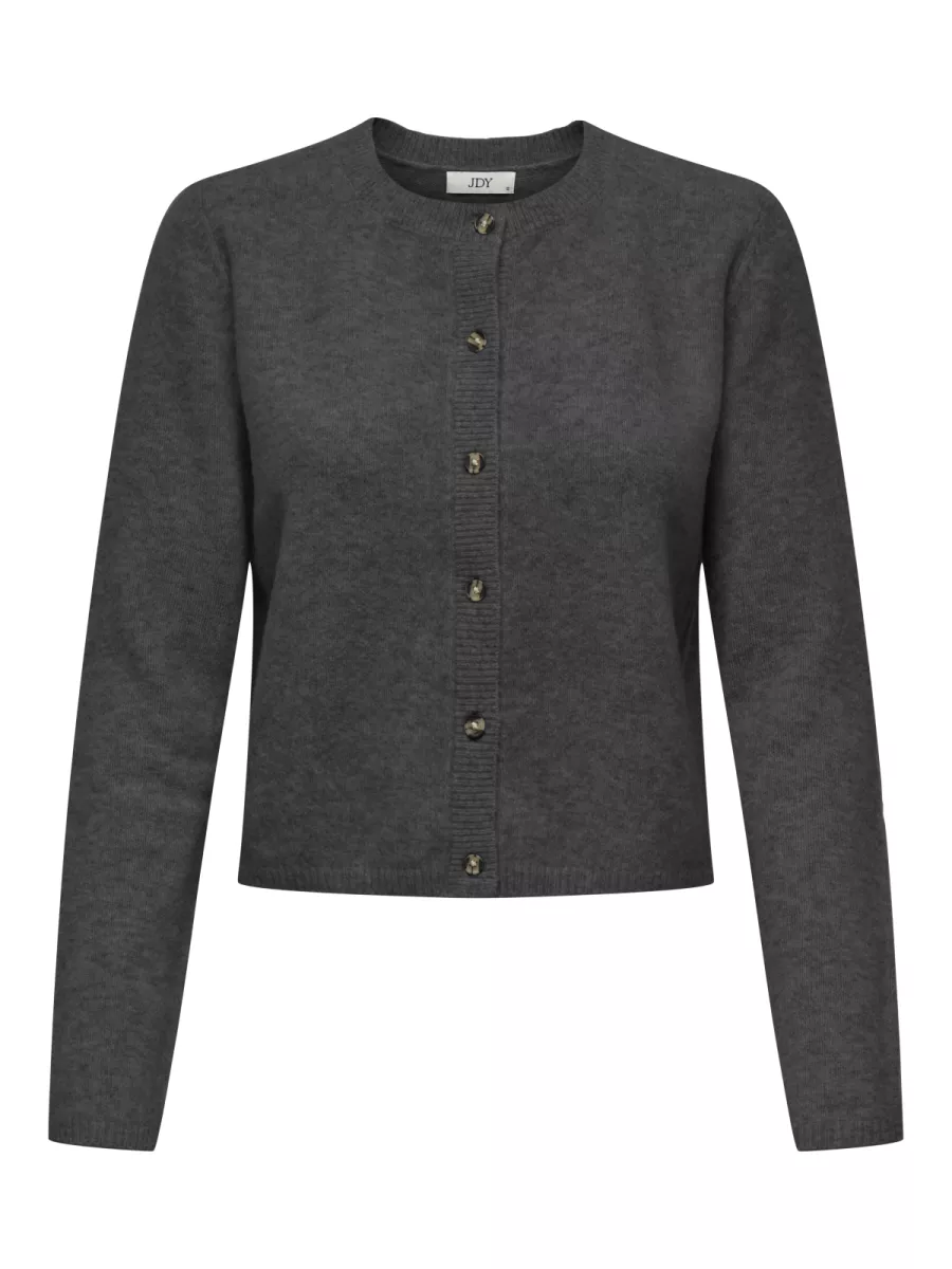 JDY-JDYCHLOE LIFE L/S CARDIGAN KNT NOOS-15330581-Dark Grey Melange-DONKER GRIJS/GRAFIET