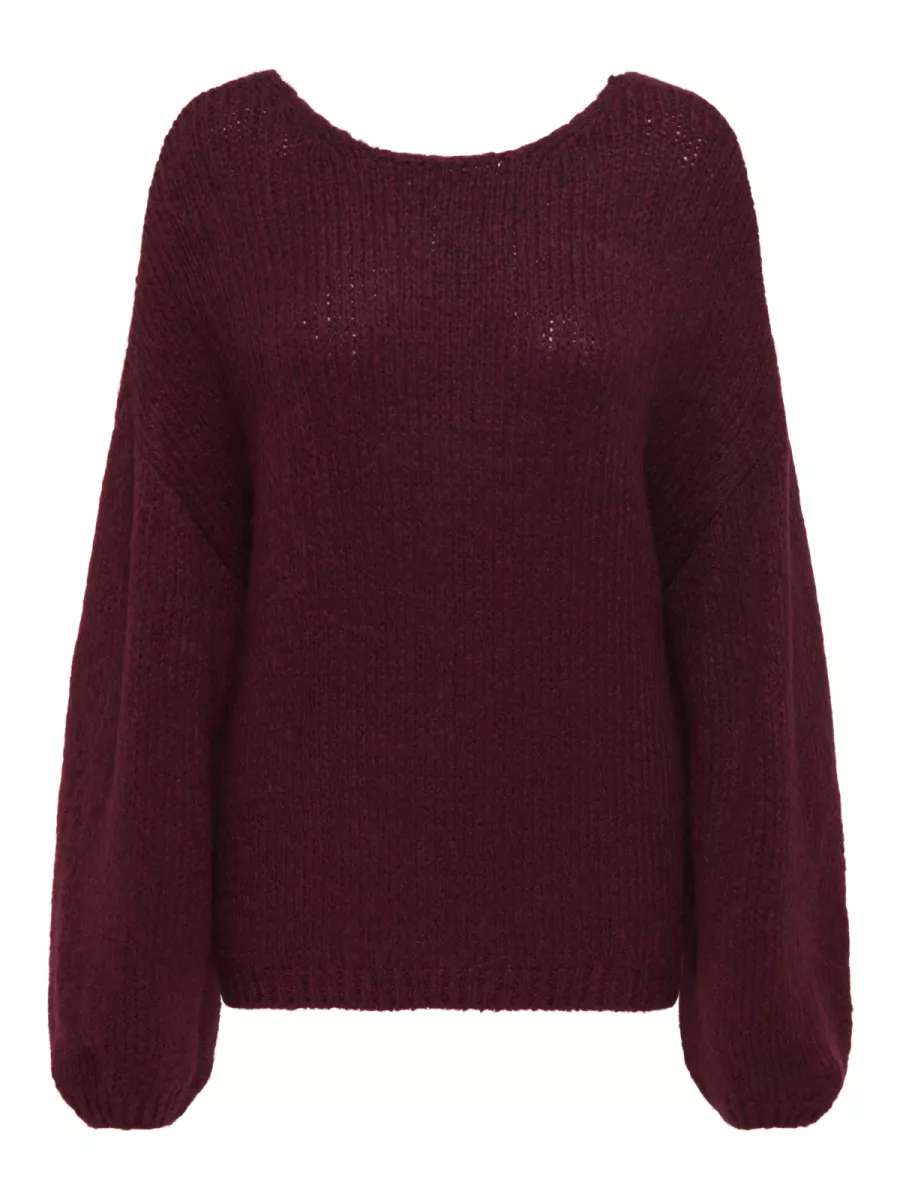 JDY-JDYDINEA L/S REVERSIBLE PULLOV. KNT-15334709-Cabarnet-DONKER ROOD