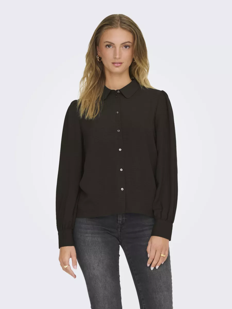 JDY-JDYDIVYA LIFE L/S PUFF SHIRT WVN DI-15283183-Chocolate Torte-CHOCOLADE