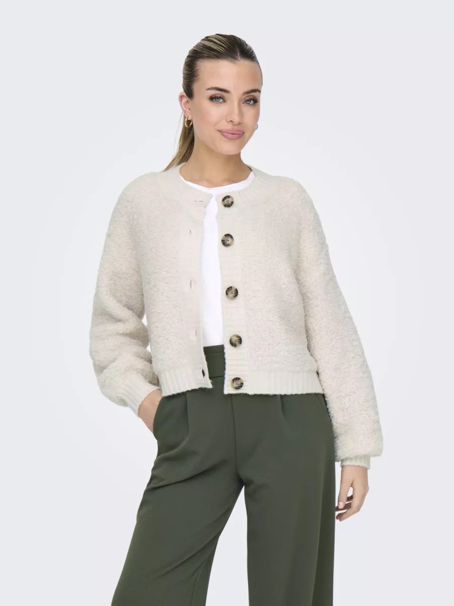 JDY-JDYEIRA LIFE L/S O-NECK CARDIGAN KN-15337012-Birch-CREME