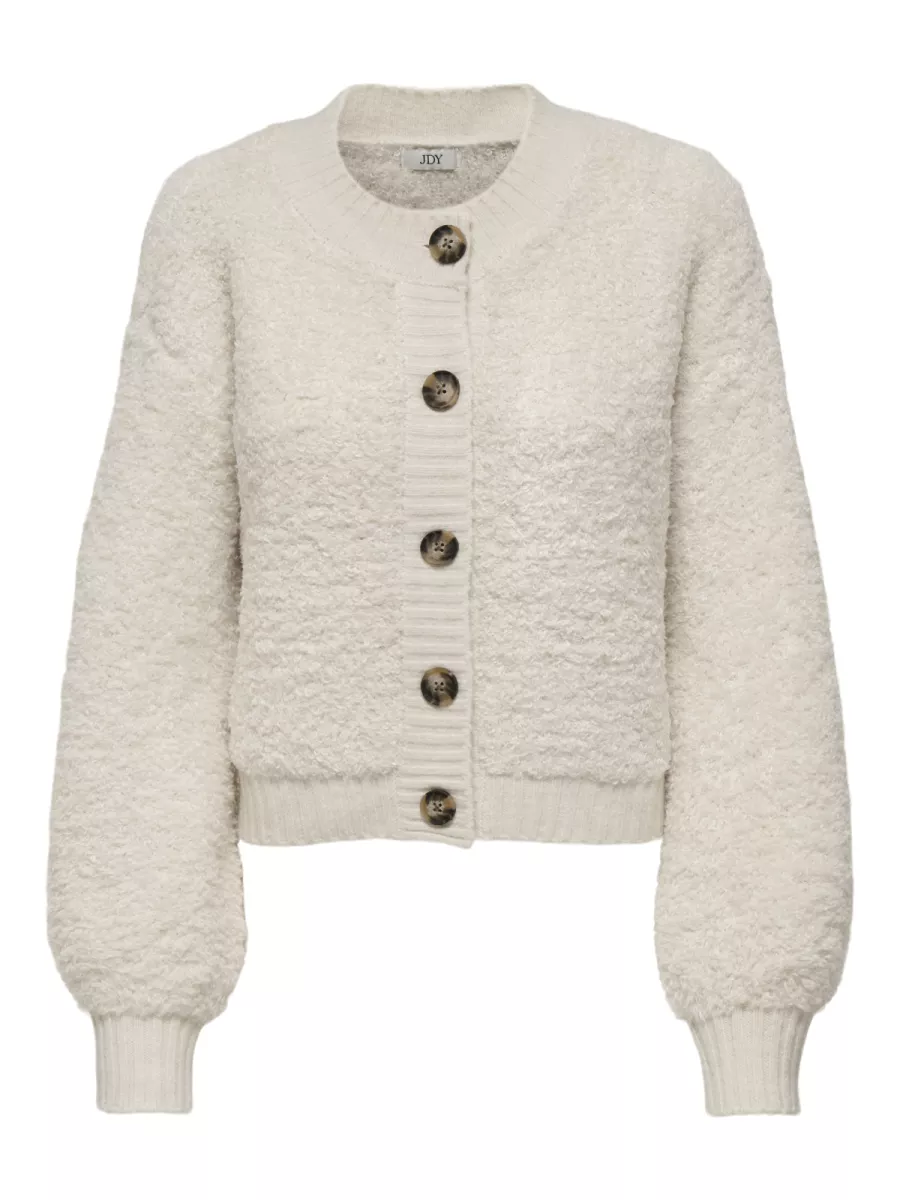 JDY-JDYEIRA LIFE L/S O-NECK CARDIGAN KN-15337012-Birch-CREME