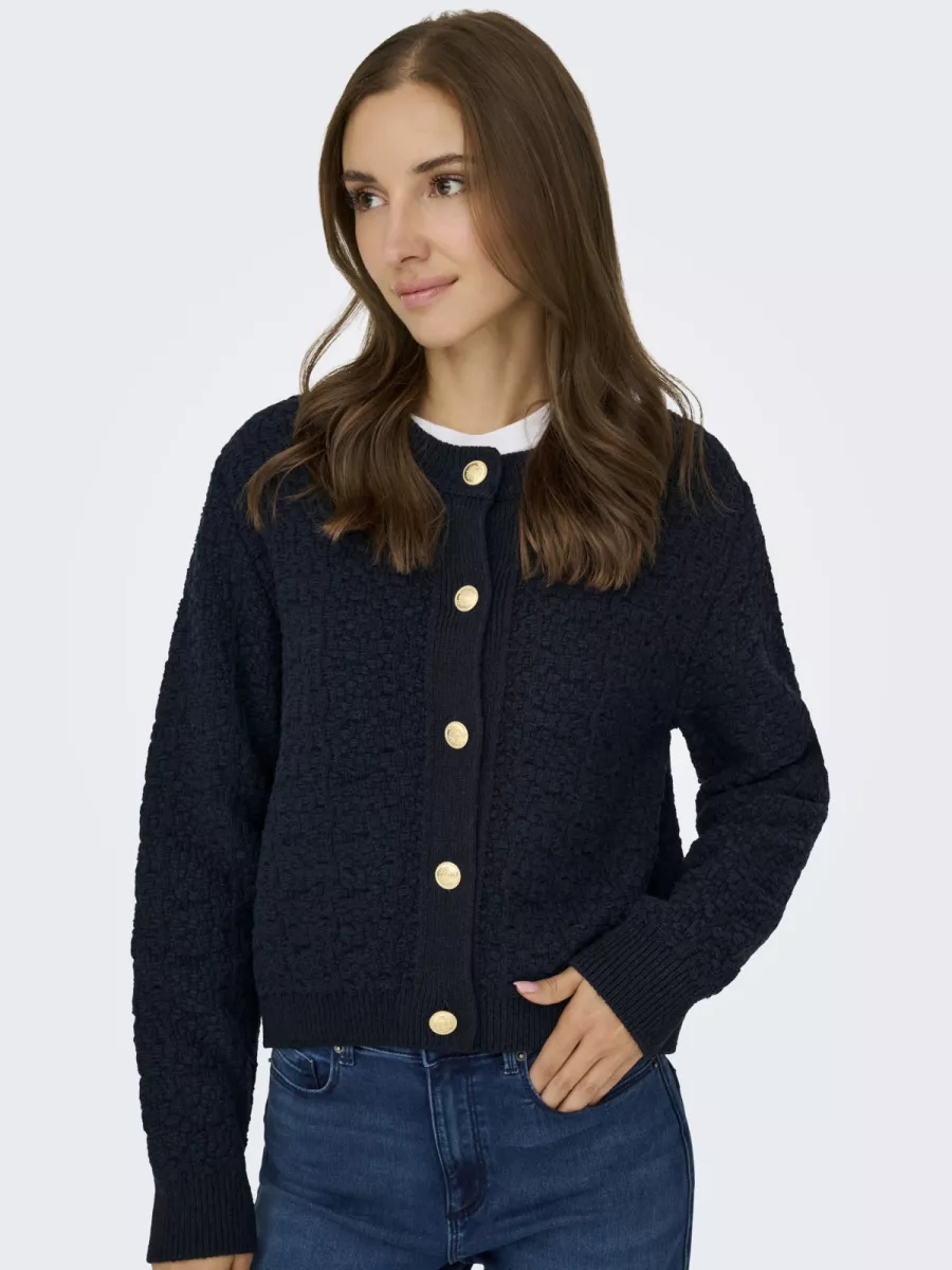JDY-JDYJONNA LIFE L/S CARDIGAN KNT-15354847-Total Eclipse-NAVY