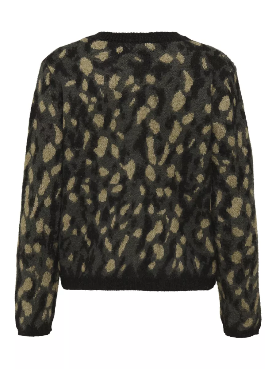 JDY-JDYKAYLA LIFE L/S JACQ O-NECK CARDI-15359725-Asphalt-ANTRACIET