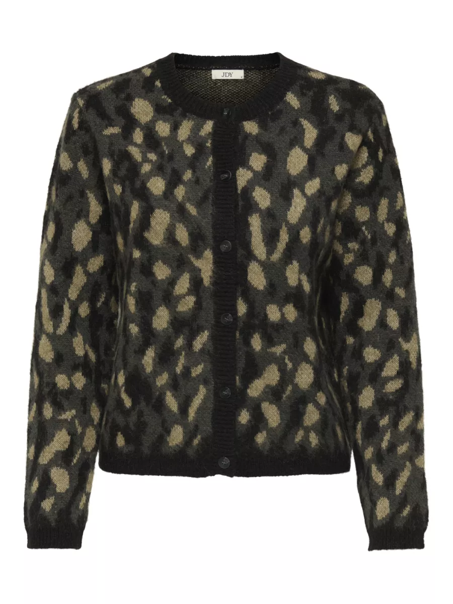 JDY-JDYKAYLA LIFE L/S JACQ O-NECK CARDI-15359725-Asphalt-ANTRACIET