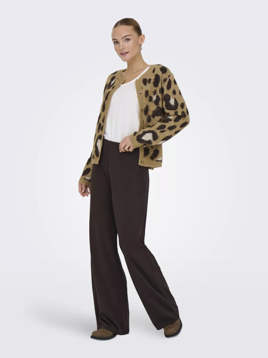 JDY-JDYKAYLA LIFE L/S JACQ O-NECK CARDI-15359725-Rubber-ANTRACIET