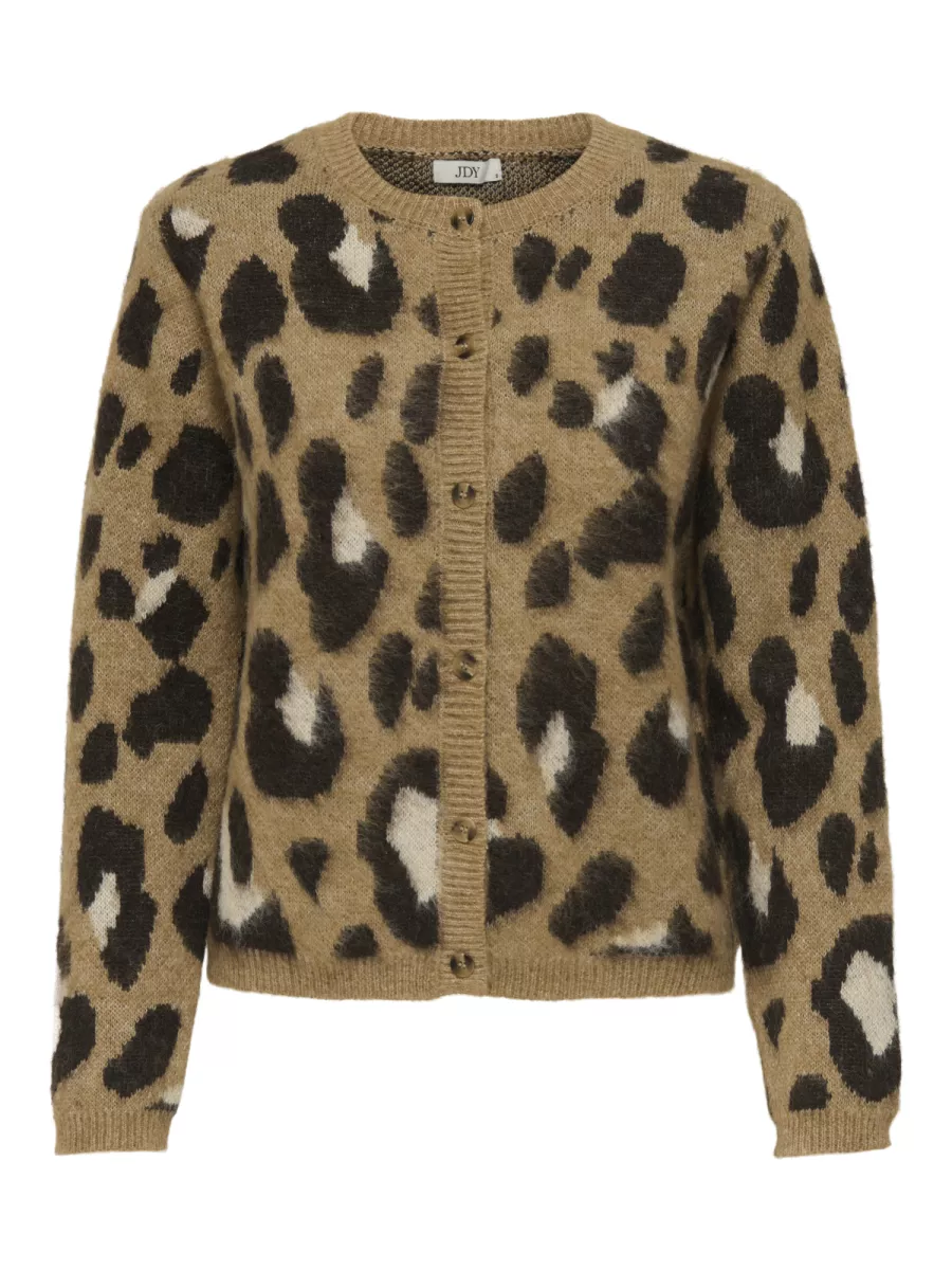 JDY-JDYKAYLA LIFE L/S JACQ O-NECK CARDI-15359725-Rubber-ANTRACIET