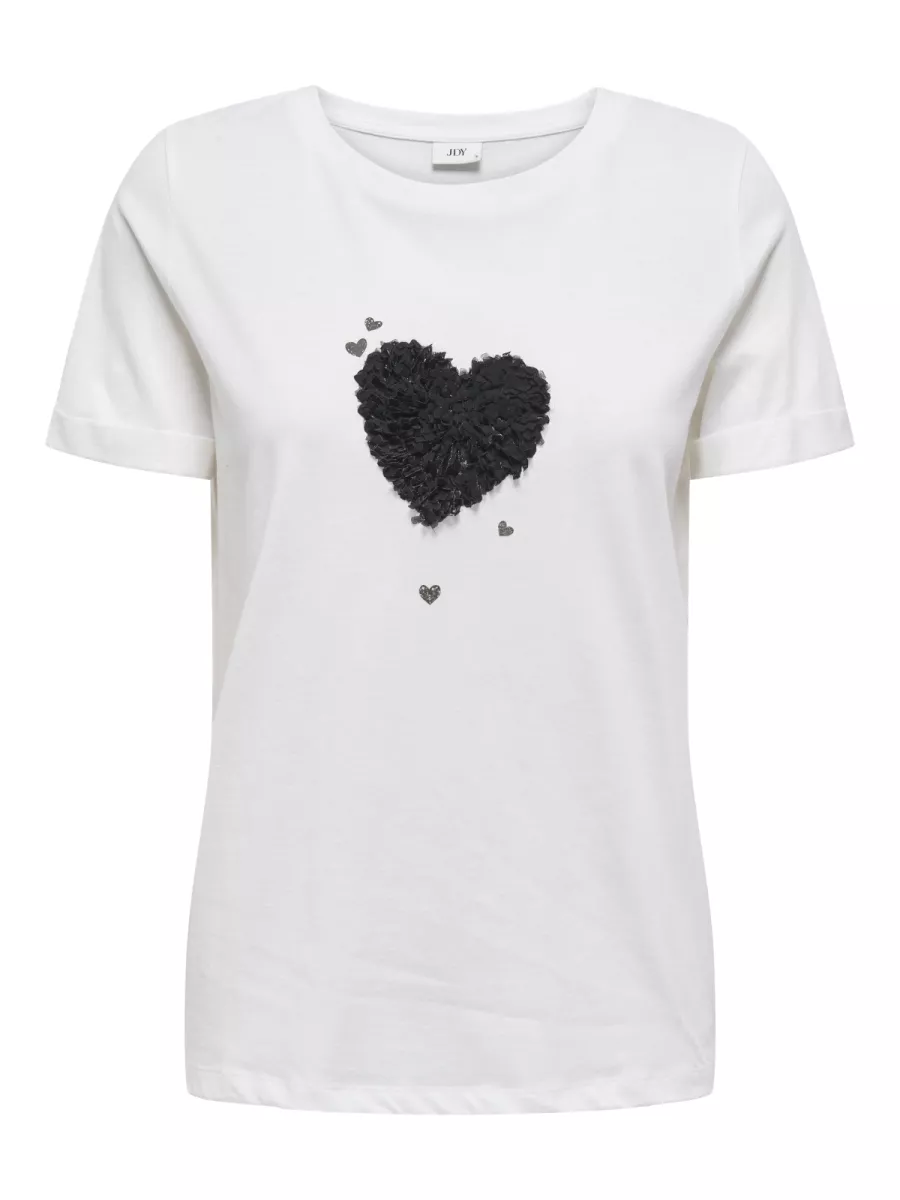JDY-JDYKITTY S/S PRINT TOP JRS-15318845-Black Hearts-BLACK