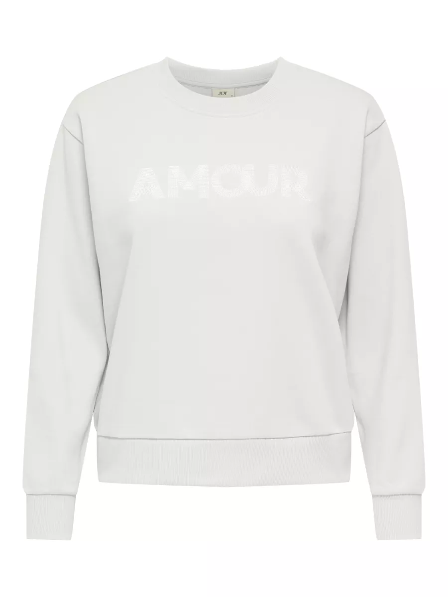 JDY-JDYPARIS L/S EMB SWEAT JRS-15221015-Cloud Dancer-CREME