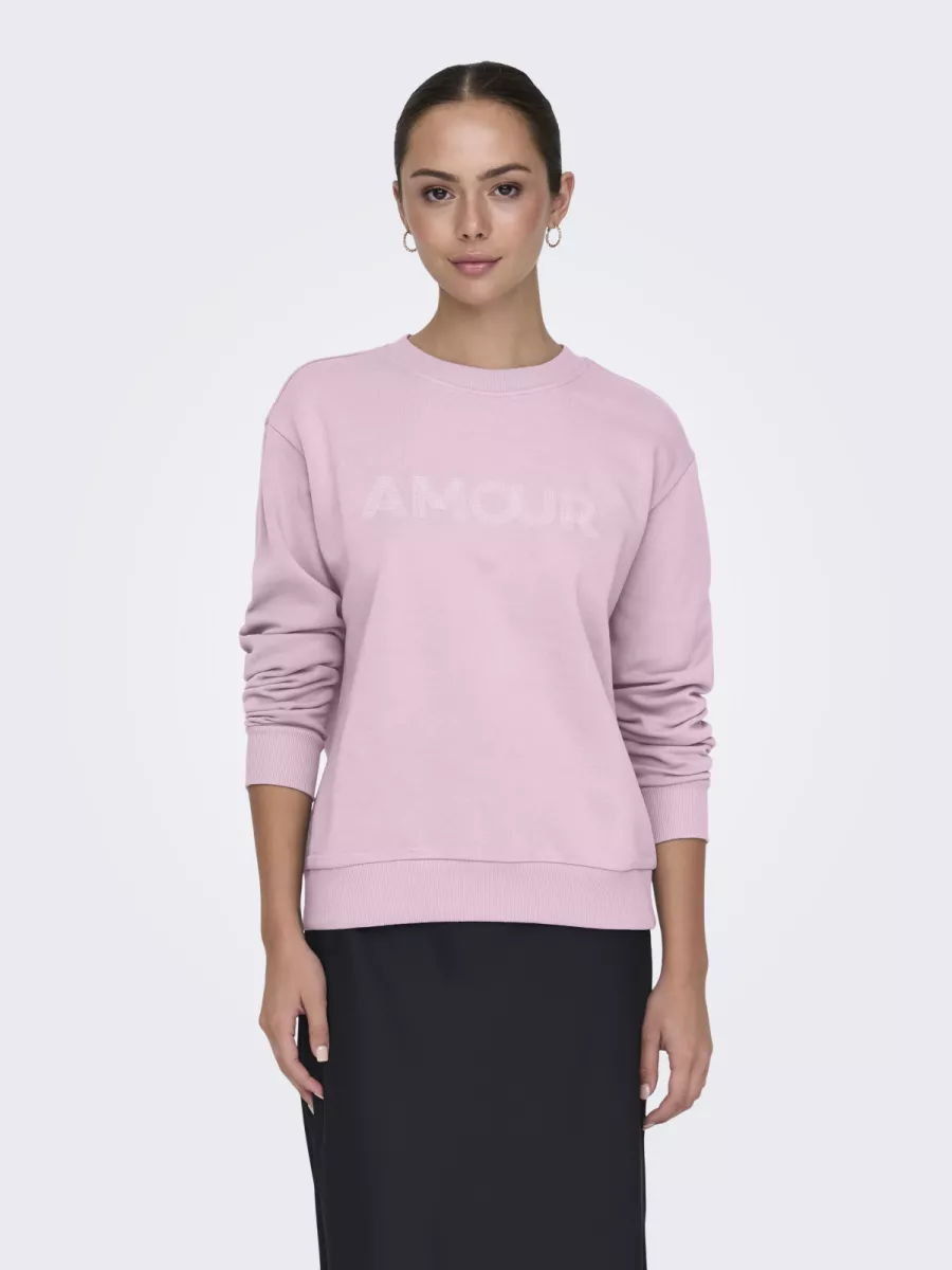 JDY-JDYPARIS L/S EMB SWEAT JRS-15221015-Mauve Mist-OUD ROSE