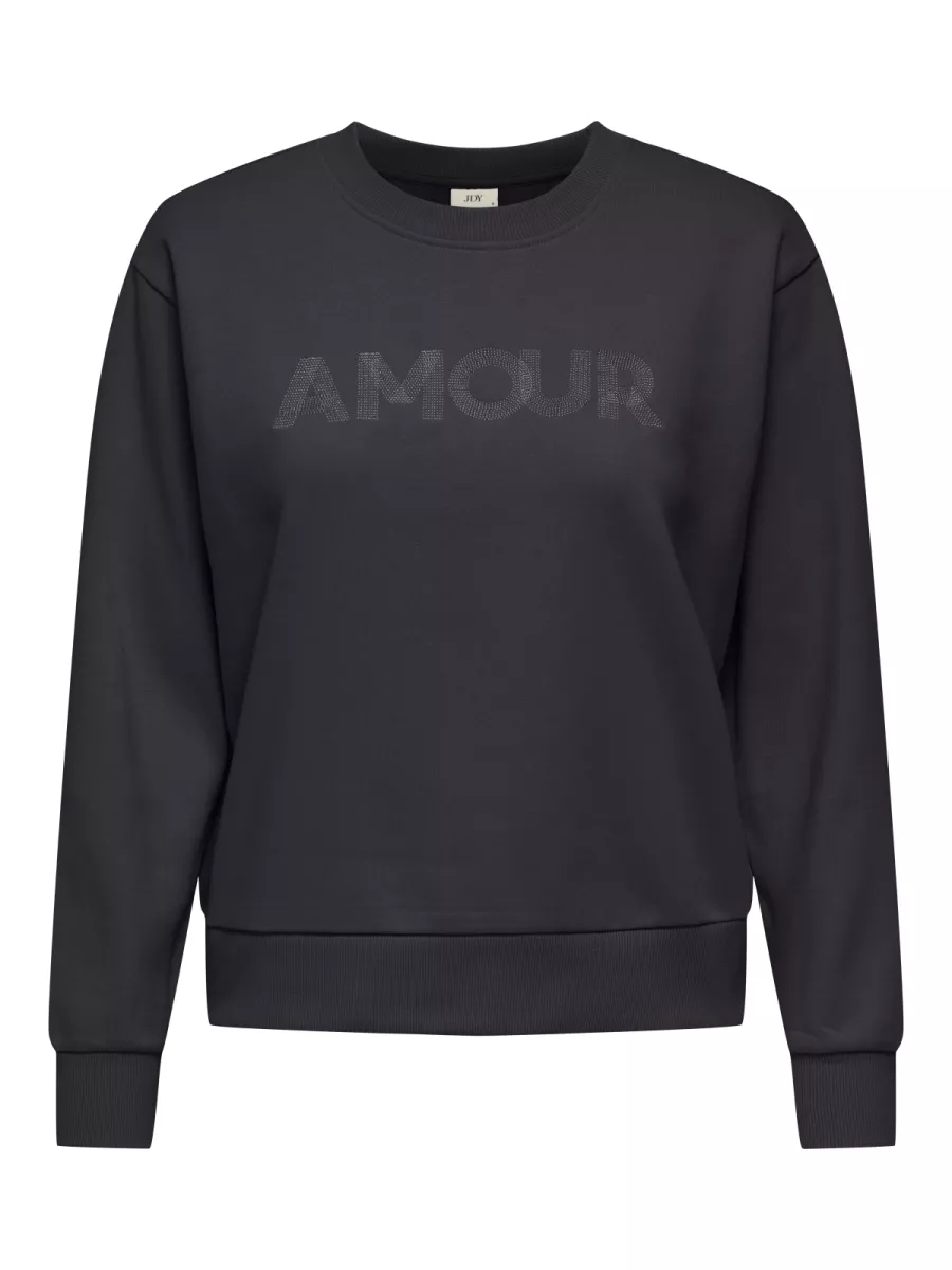 JDY-JDYPARIS L/S EMB SWEAT JRS-15221015-Phantom-ANTRACIET