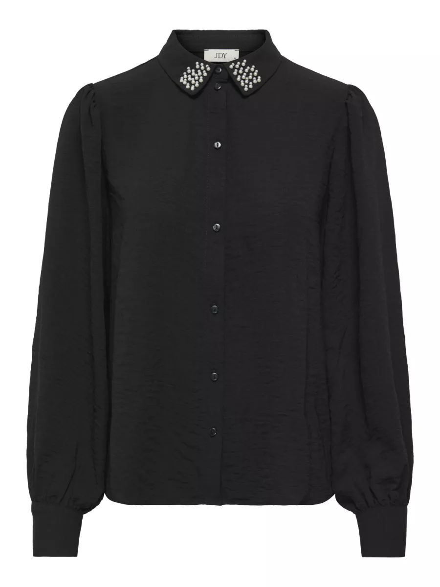 JDY-JDYRACHEL LIFE L/S BEADED SHIRT WVN-15333539-Black-BLACK