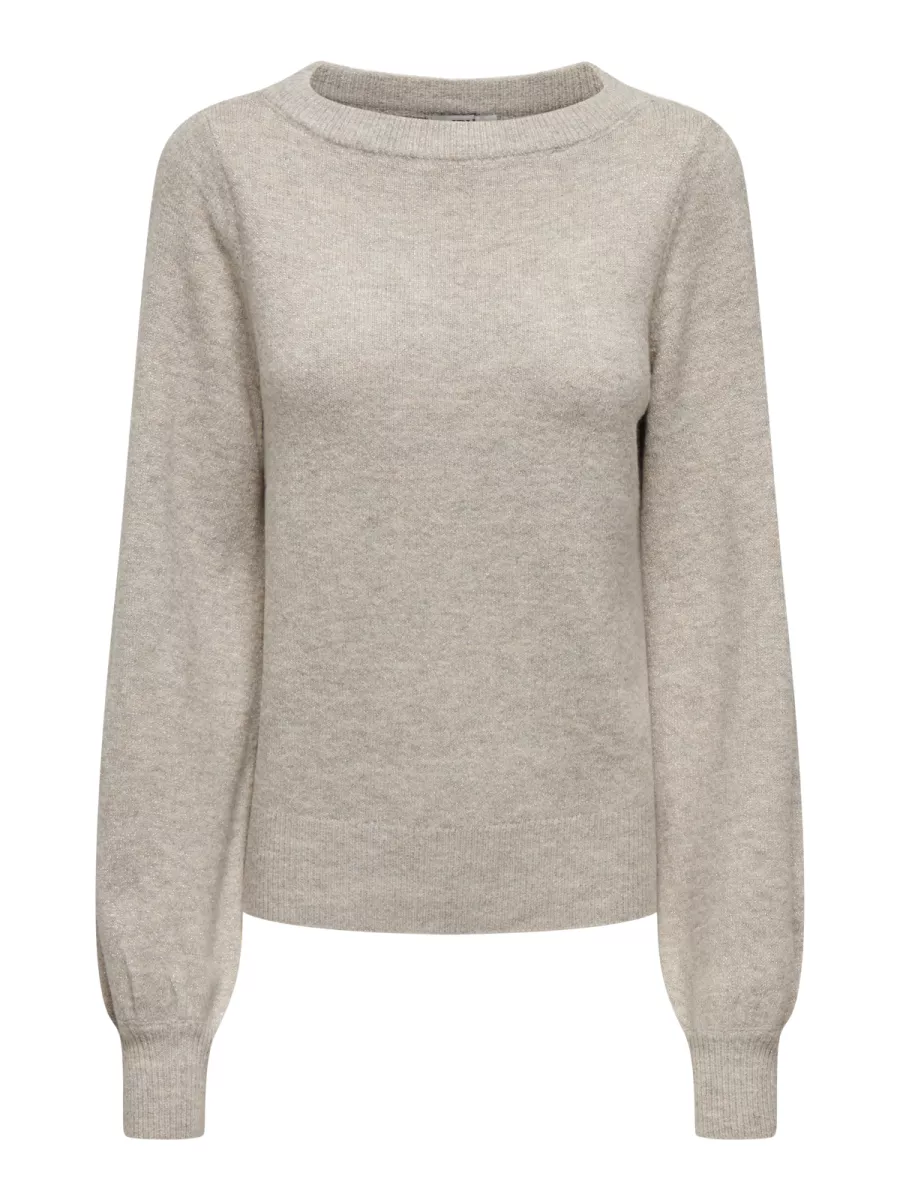 JDY-JDYRUE GLITTER L/S BOAT PULLOVE KNT-15330648-Chateau Gray-KIT