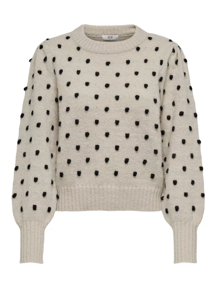 JDY-JDYSIGRID LIFE L/S ONECK PUFFDOT PU-15304813-Cement-CEMENT