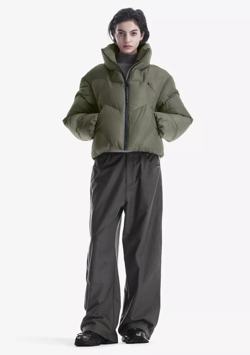 Krakatau-Nebula short puffer jacket-Qw531--513 Dark urban chic-LEGERGROEN
