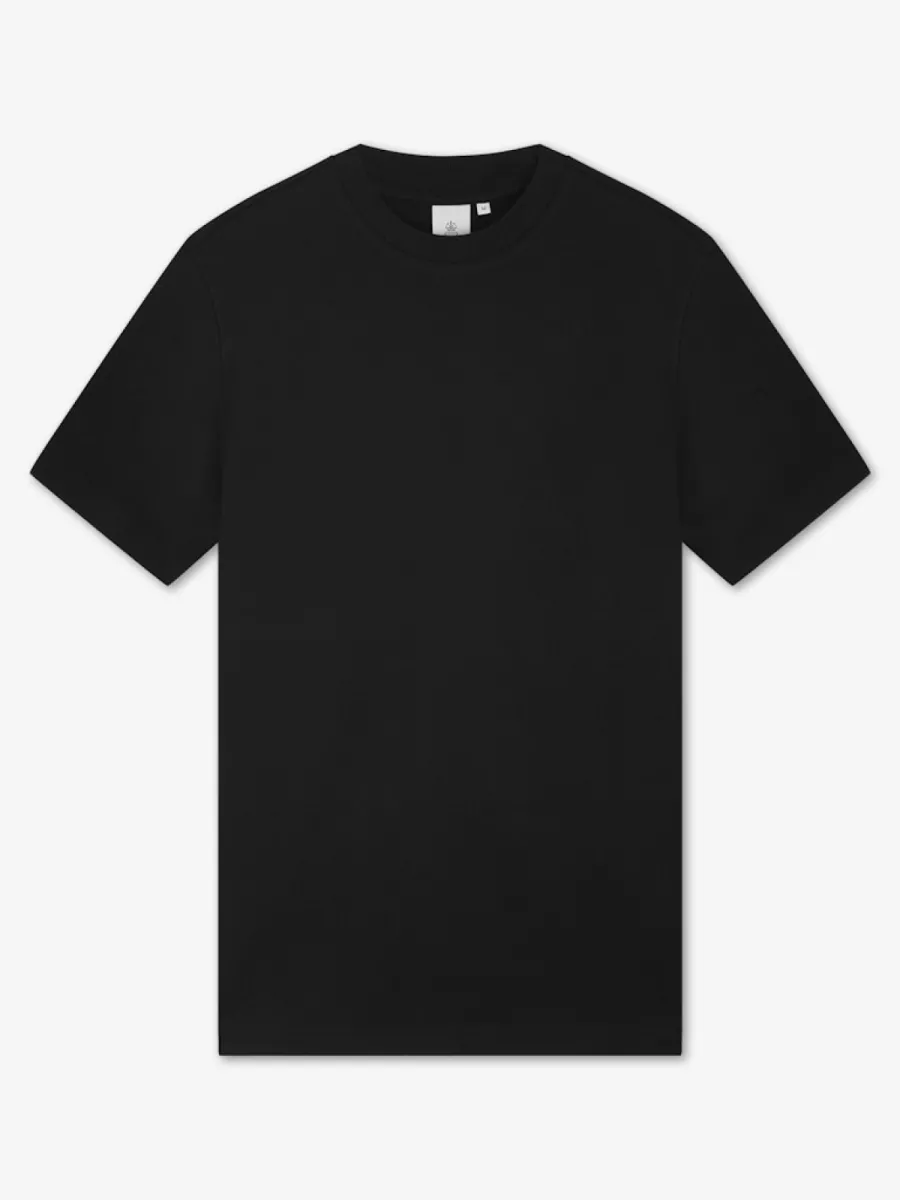 Law of the Sea-Dane structured tee-10254-100 black-ZWART