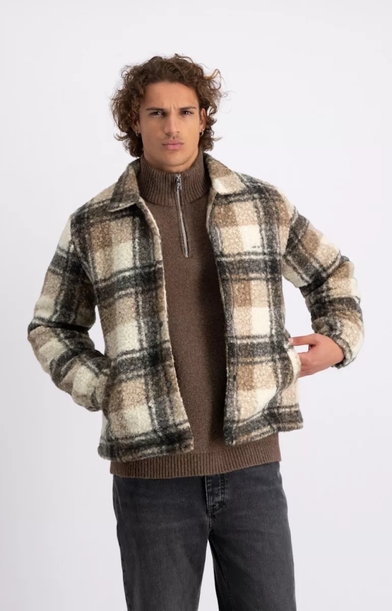 Law of the Sea-Jules short check jacket-10228-901 Coconut milk-BRUIN