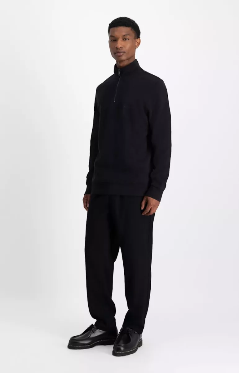 Law of the Sea-Mind half zip sweat-10250-100 black-ZWART
