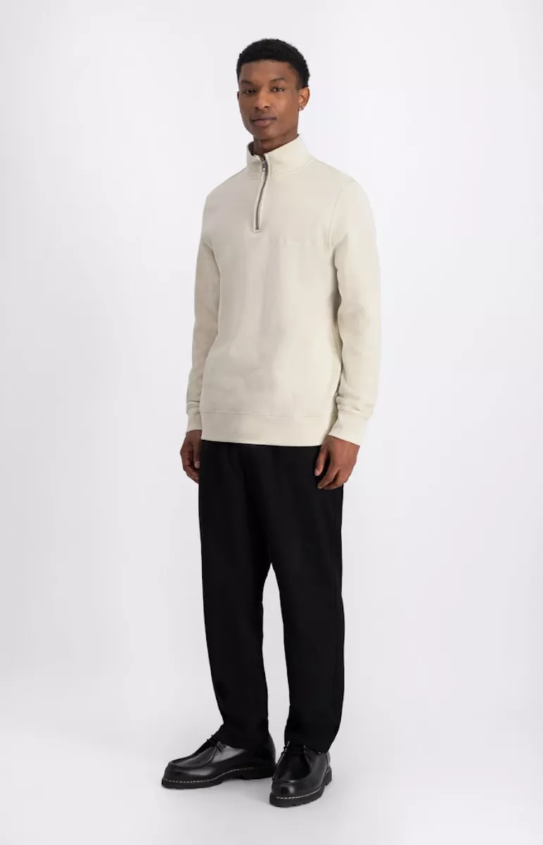 Law of the Sea-Mind half zip sweat-10250-802 parchment-ZAND