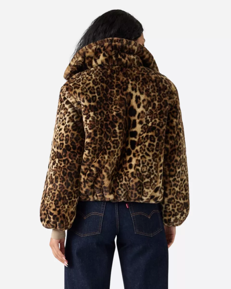 LEVI STRAUSS-Elle Sherpa Leopard Jacket-0050B-0000-BRUIN COMBINATIES