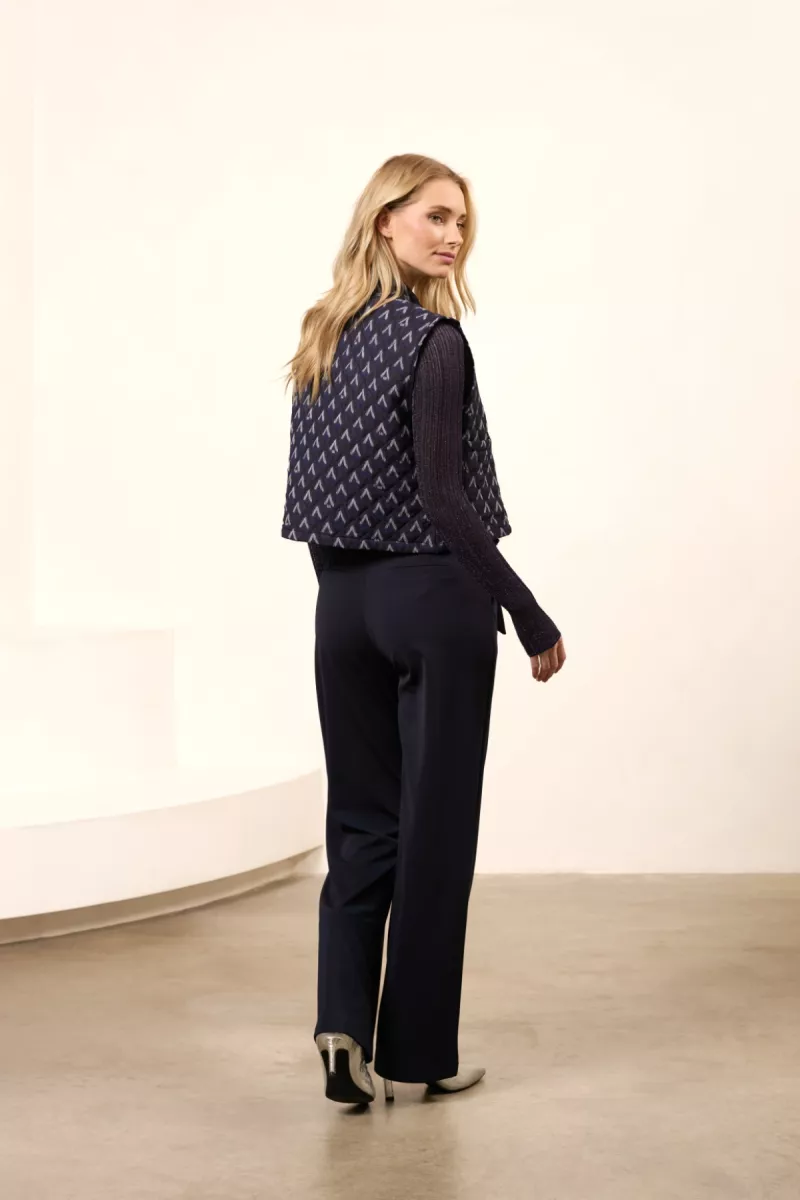 LOFTY MANNER-Harper-QJ41 - Gilet Harper-823 Zigzag Print-NAVY