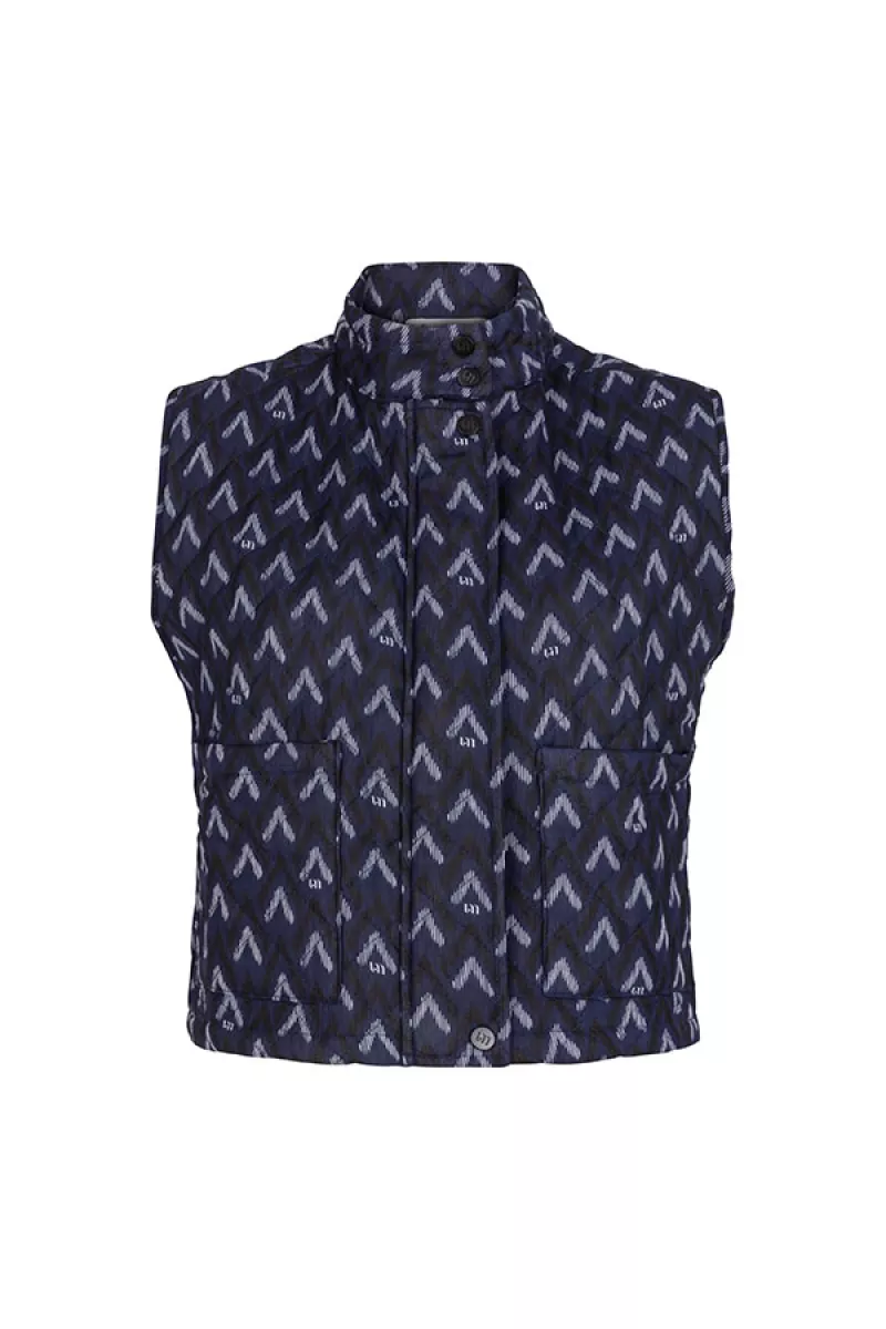 LOFTY MANNER-Harper-QJ41 - Gilet Harper-823 Zigzag Print-NAVY