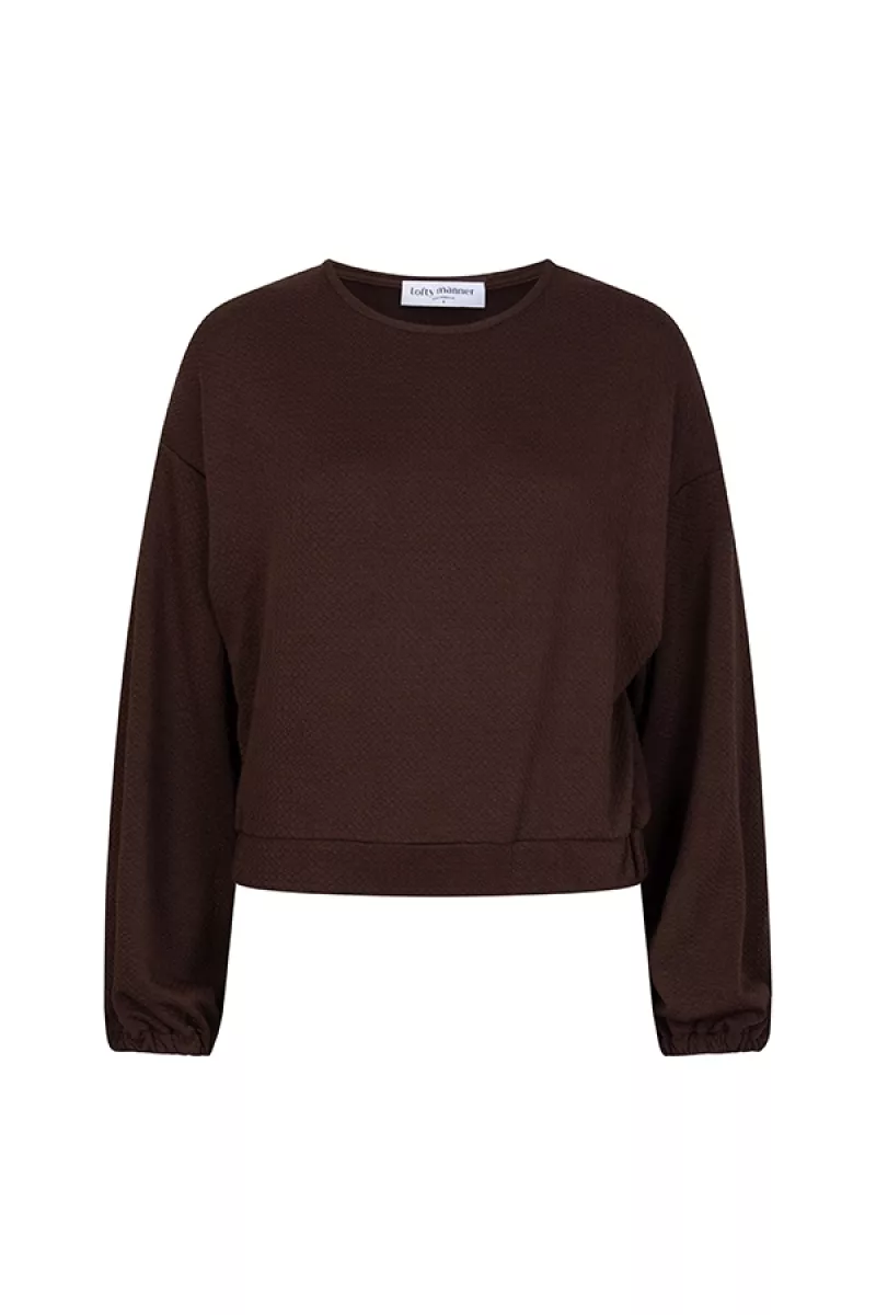 LOFTY MANNER-Shirt LM-QH03 - Top Amala-212 dark brown-DONKER BRUIN
