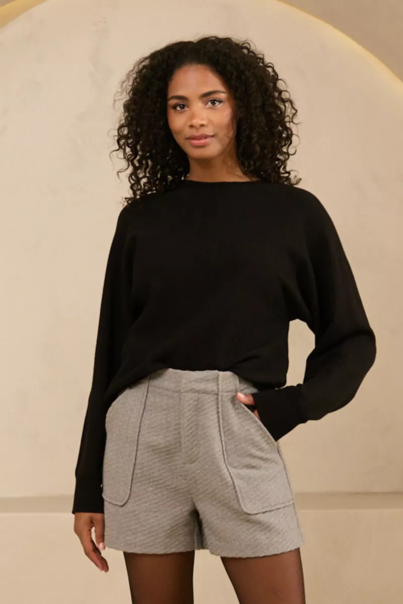 LOFTY MANNER-Sweater zita-QI202.1-KW-600 black-BLACK