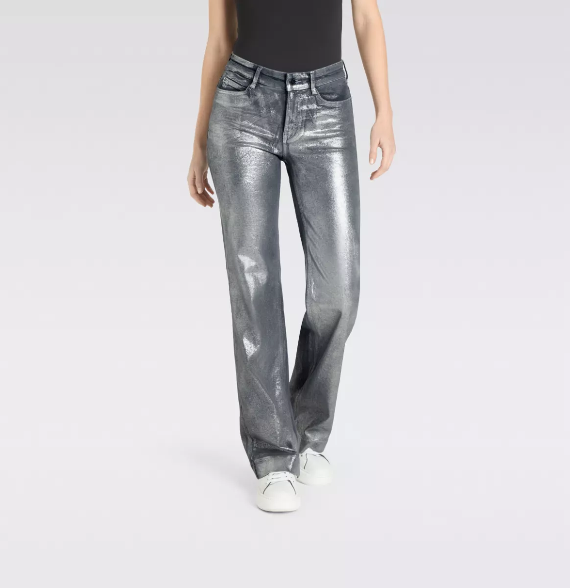 MAC-DREAM WIDE; 2; Trousers MAC Ladies-0358543990-D033 Silver coated-ZILVER GRIJS