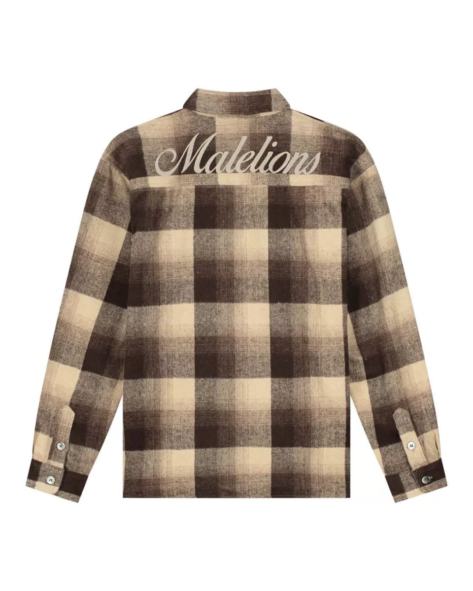 MALELIONS-Malelions men monaco flannel-MM2-AW25-29-099 Sand-ZAND