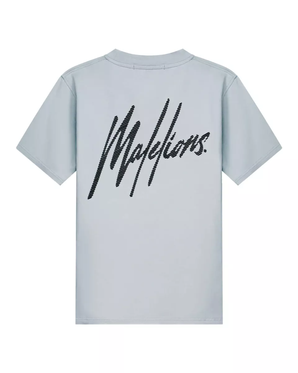 MALELIONS-malelions men striped signature t-shirt-MM1-AW25-03-691 Ocean grey-GRIJS