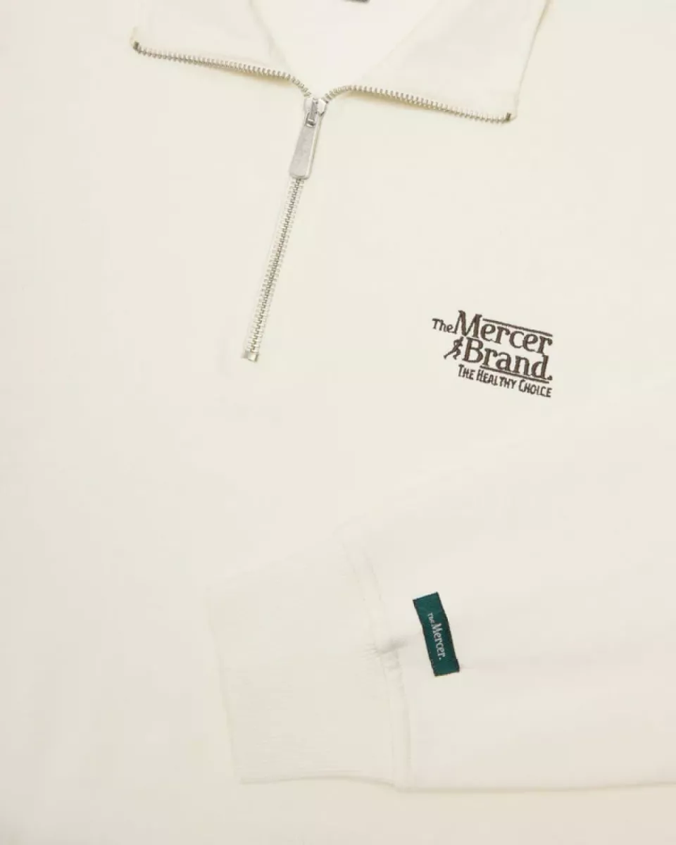 Mercer Amsterdam-The mercer quarter zip contrast-MEAP253010-102 Off White-ZAND