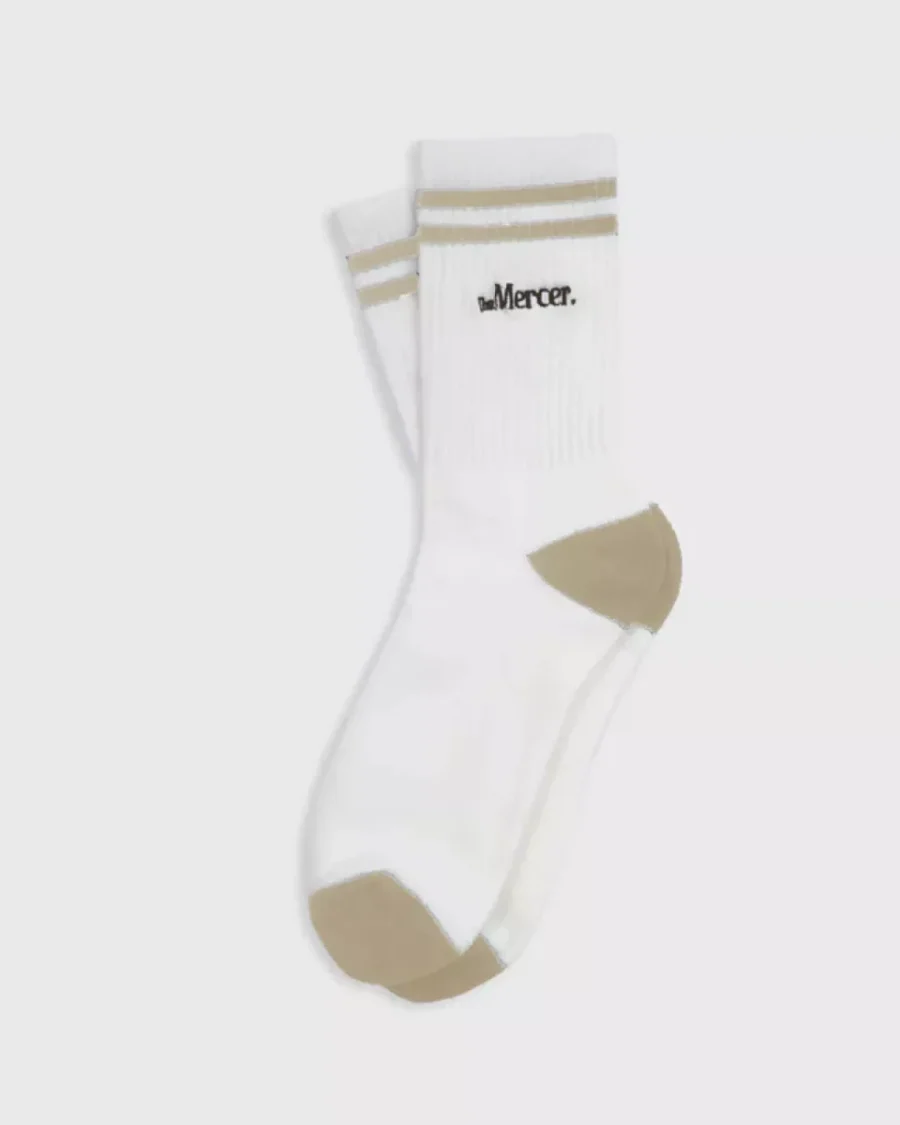 Mercer Amsterdam-The mercer socks stripe-MEAC253002-157 Offwhite Brown-OFF WHITE