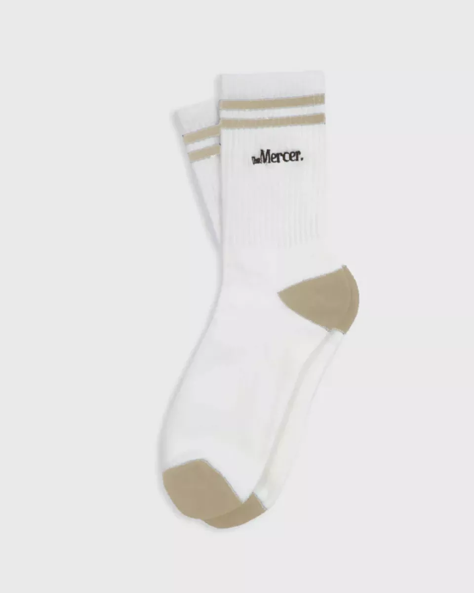 Mercer Amsterdam-The mercer socks stripe-MEAC253002-157 Offwhite Brown-OFF WHITE