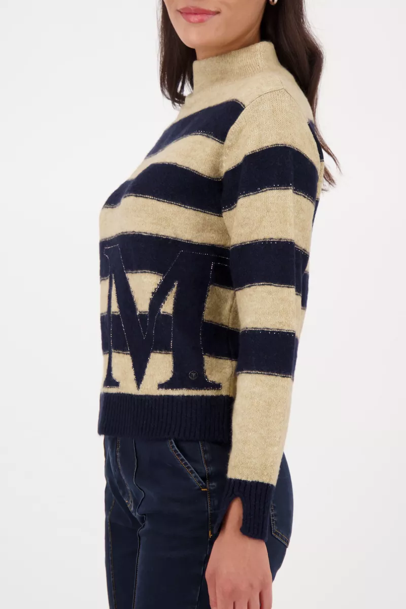 Monari--809123-711 Night sky striped-DONKER BLAUW