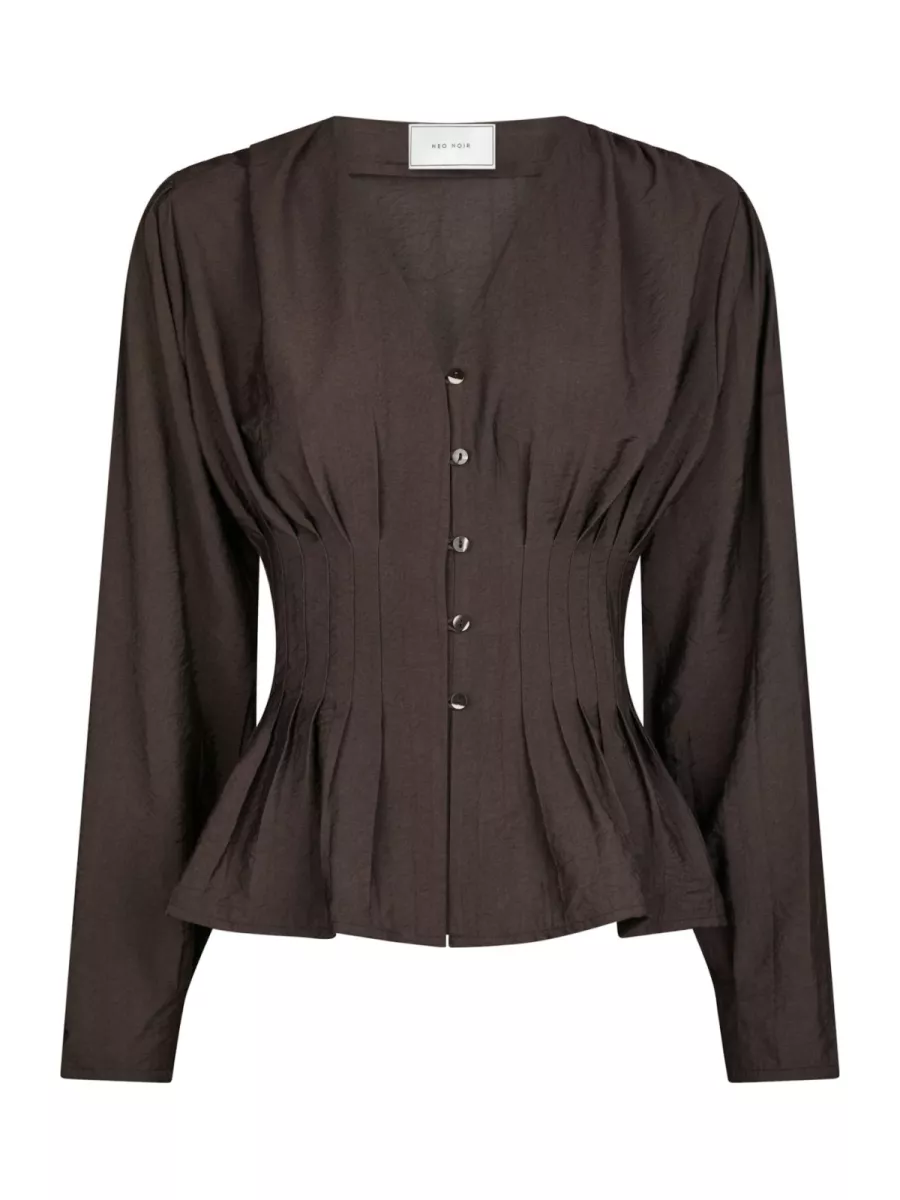 Neo Noir-Alsie Blouse-166655-676 Dark Brown-DONKER BRUIN