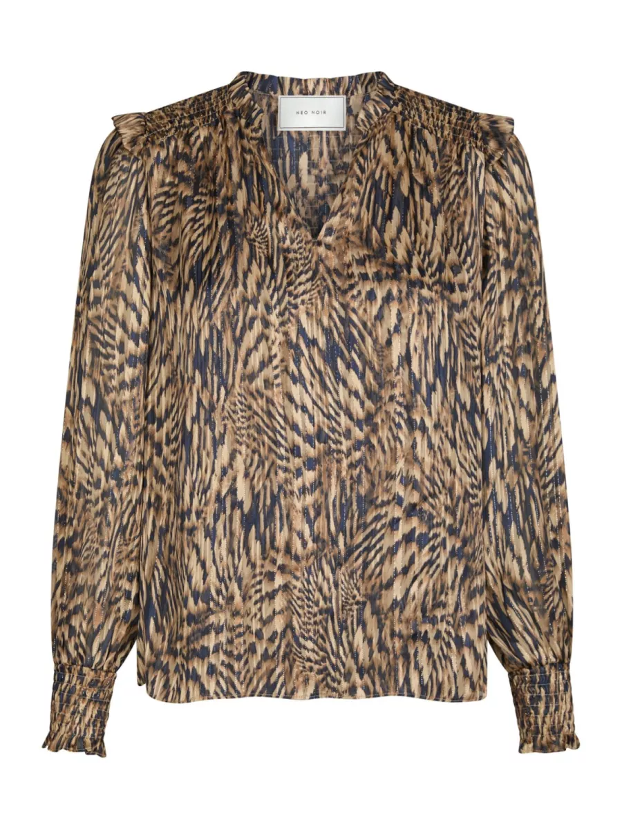 Neo Noir-Davina Pattern Blouse-166259-543 Camel-CAMEL