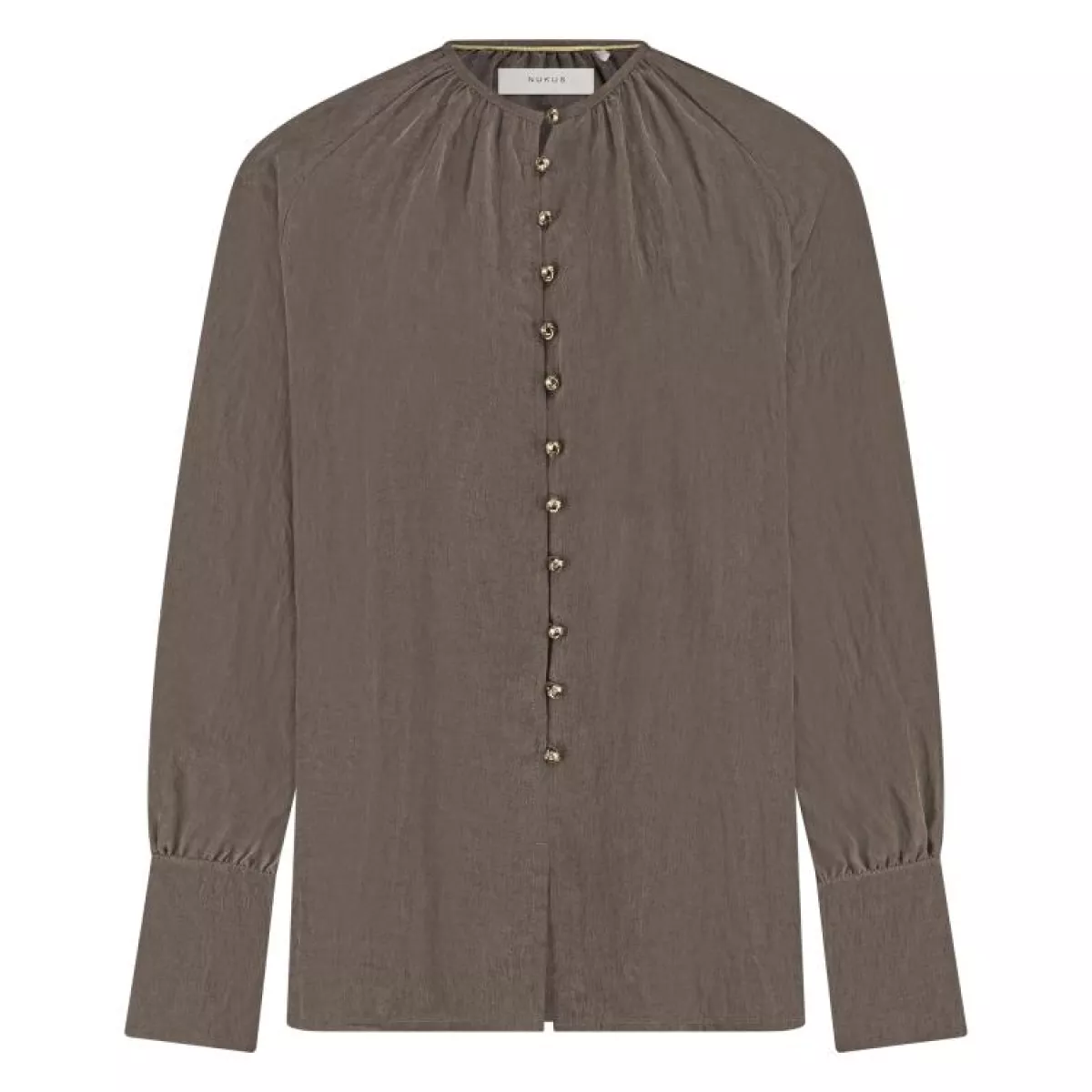 NUKUS-Blouse LM-NKF02014-65 Fango-BRUIN