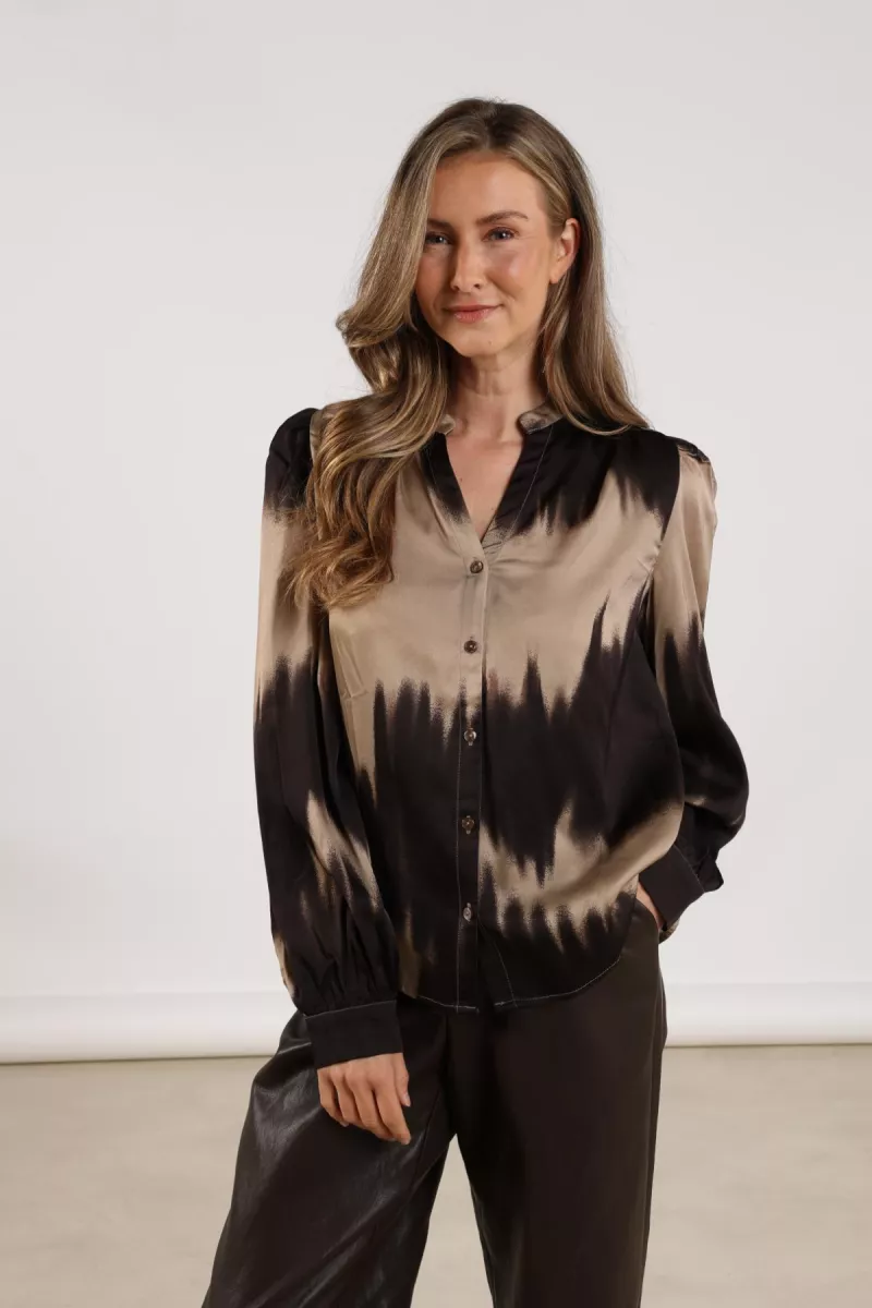 NUKUS-Lizzy-NKF02074-304 Sand/Dark Chocolate-BRUIN COMBINATIES