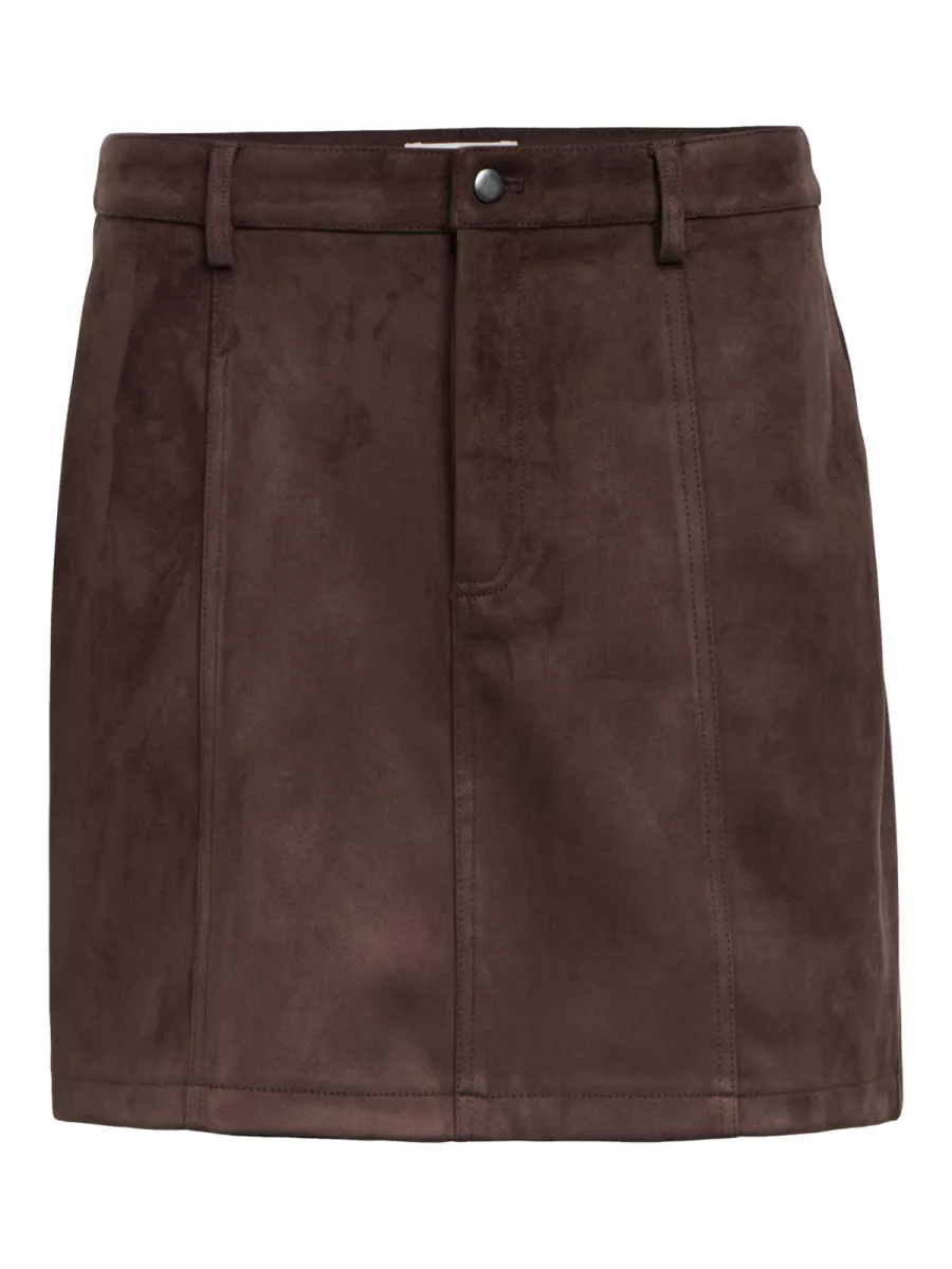 OBJECT-OBJALLIE HW SHORT SKIRT 141-23047665-Seal Brown-BRUIN