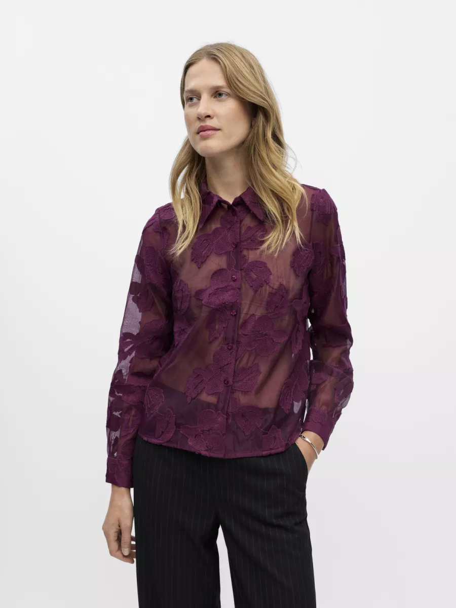OBJECT-OBJTYLA L/S RE SHIRT CC3-23046960-Mauve Wine-BORDEAUX