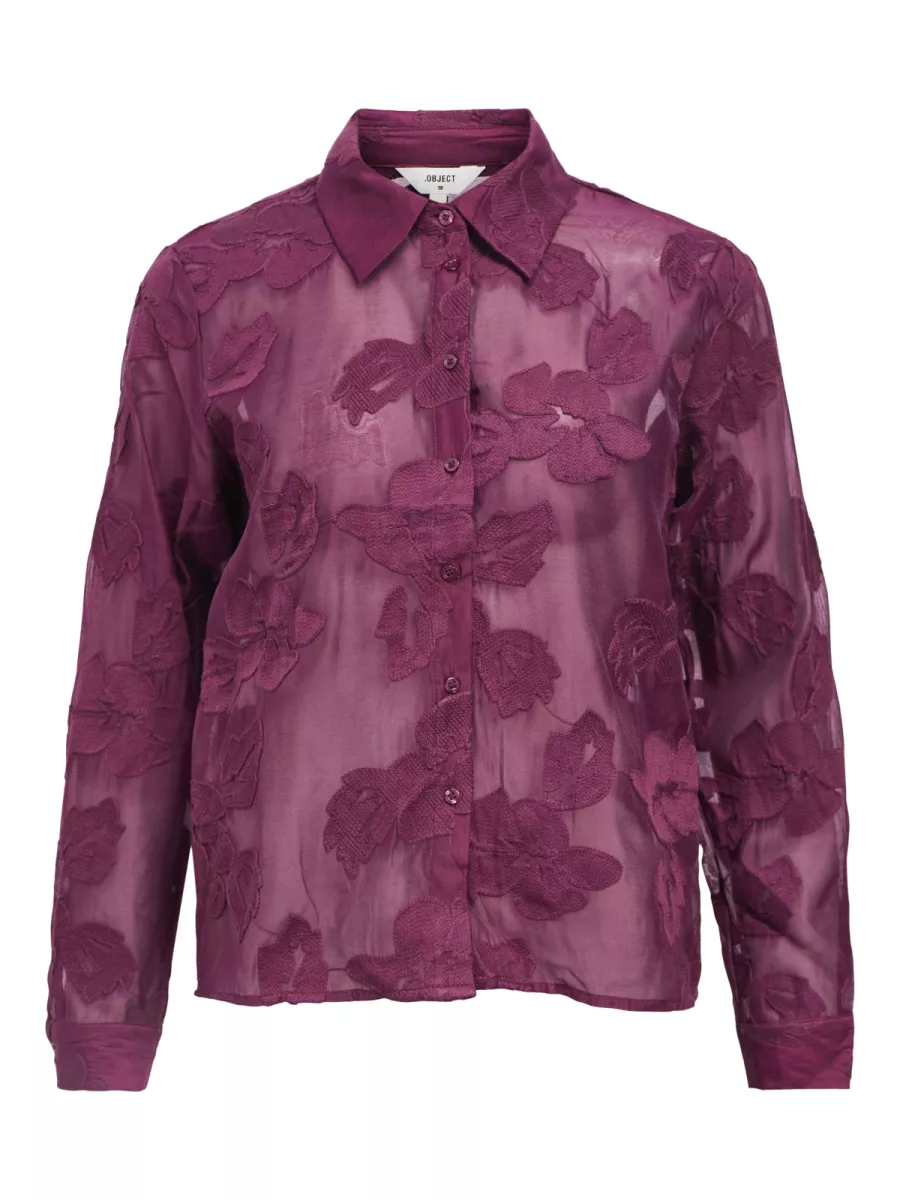 OBJECT-OBJTYLA L/S RE SHIRT CC3-23046960-Mauve Wine-BORDEAUX