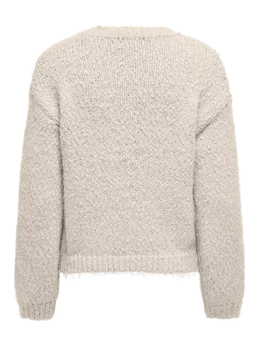 ONLY-ONLBEA LS O-NECK CC KNT-15350813-Pumice Stone-STONE