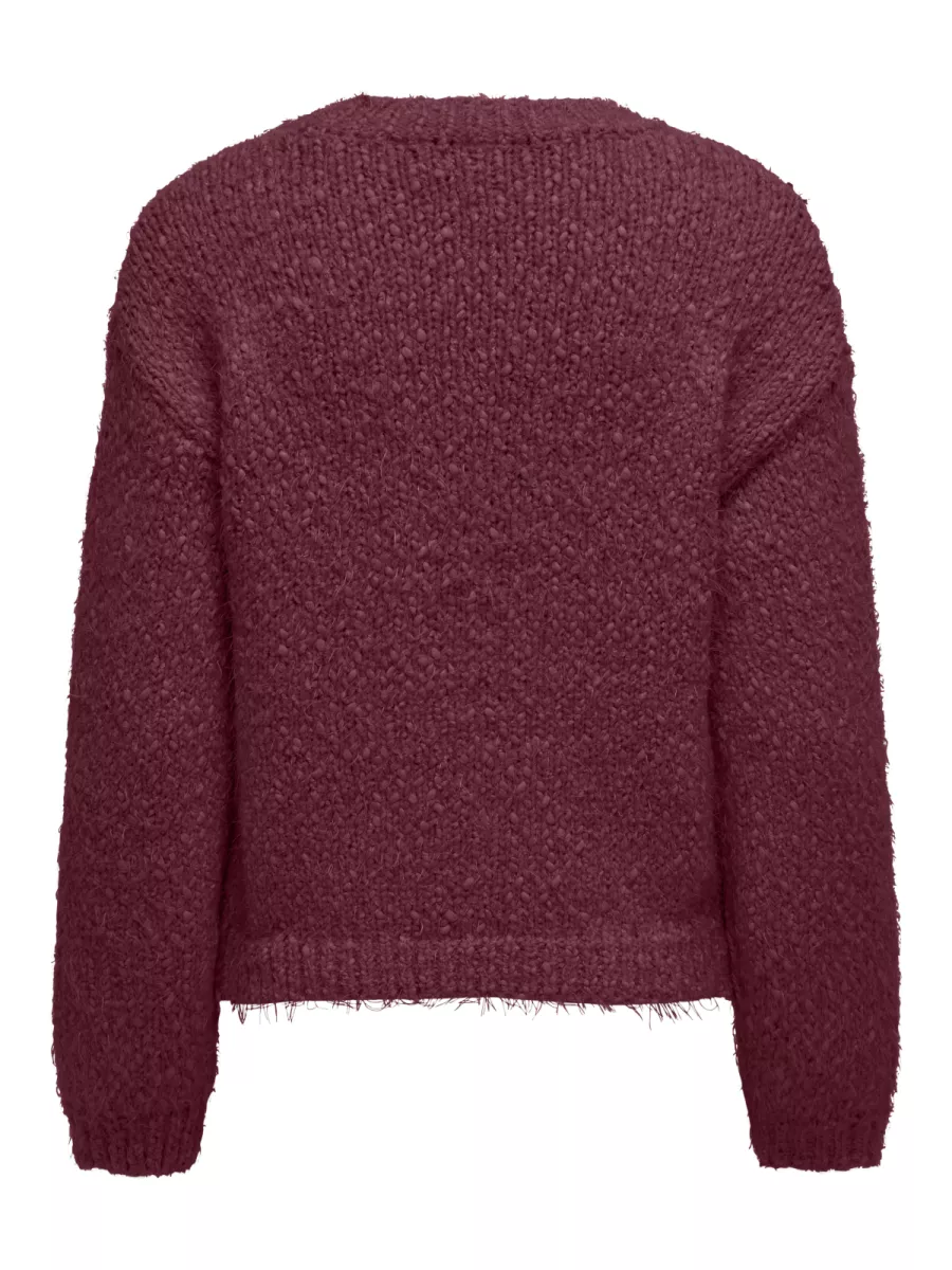 ONLY-ONLBEA LS O-NECK CC KNT-15350813-Zinfandel-DONKER ROOD