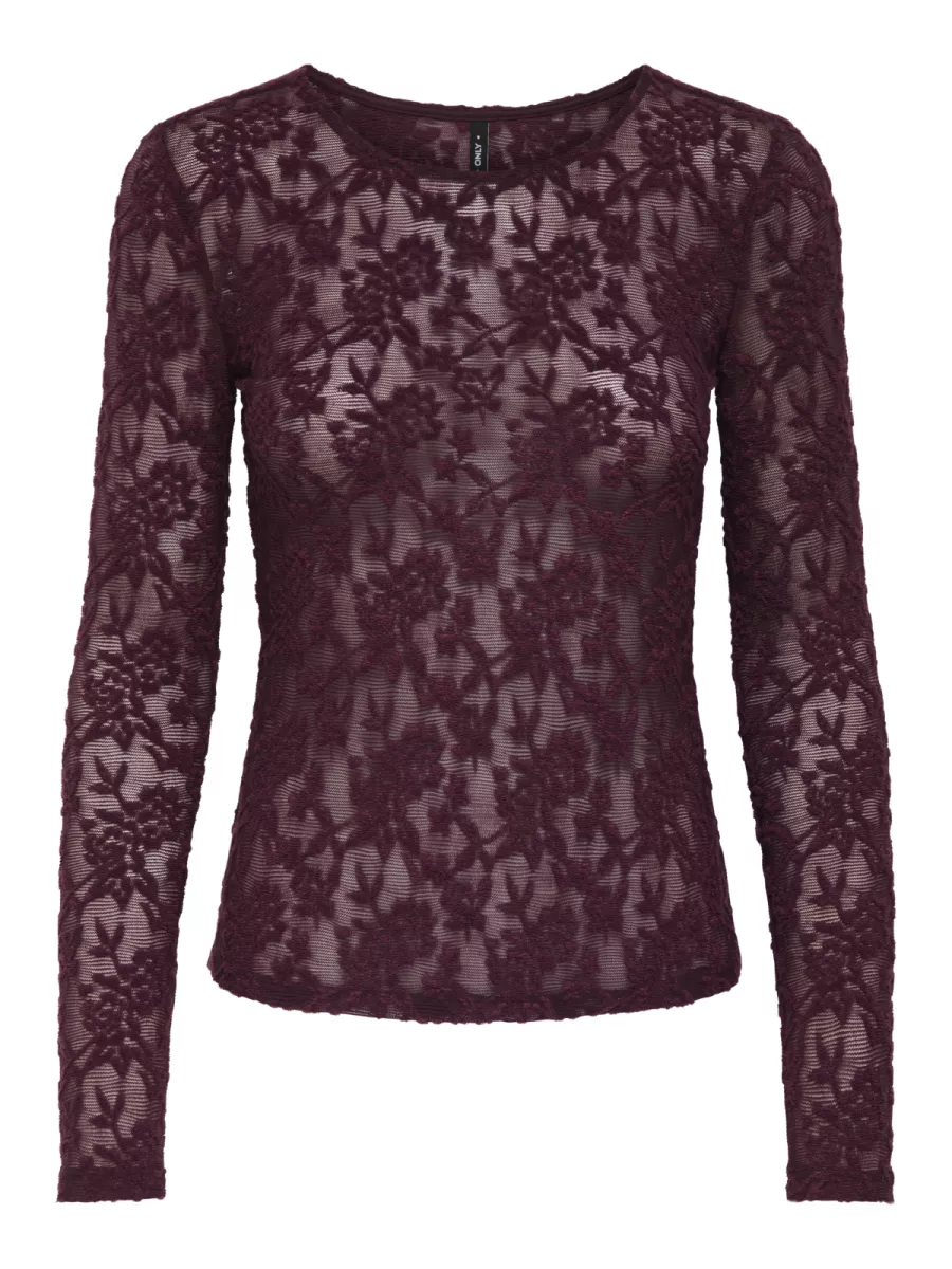 ONLY-ONLBLAISE L/S TOP JRS-15356155-Mauve Wine-OUD ROSE