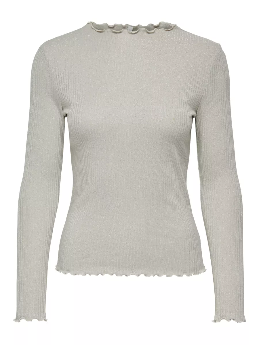 ONLY-ONLEMMA LIFE LS GLITTER TOP JRS NOO-15331094-Pumice Stone-STONE