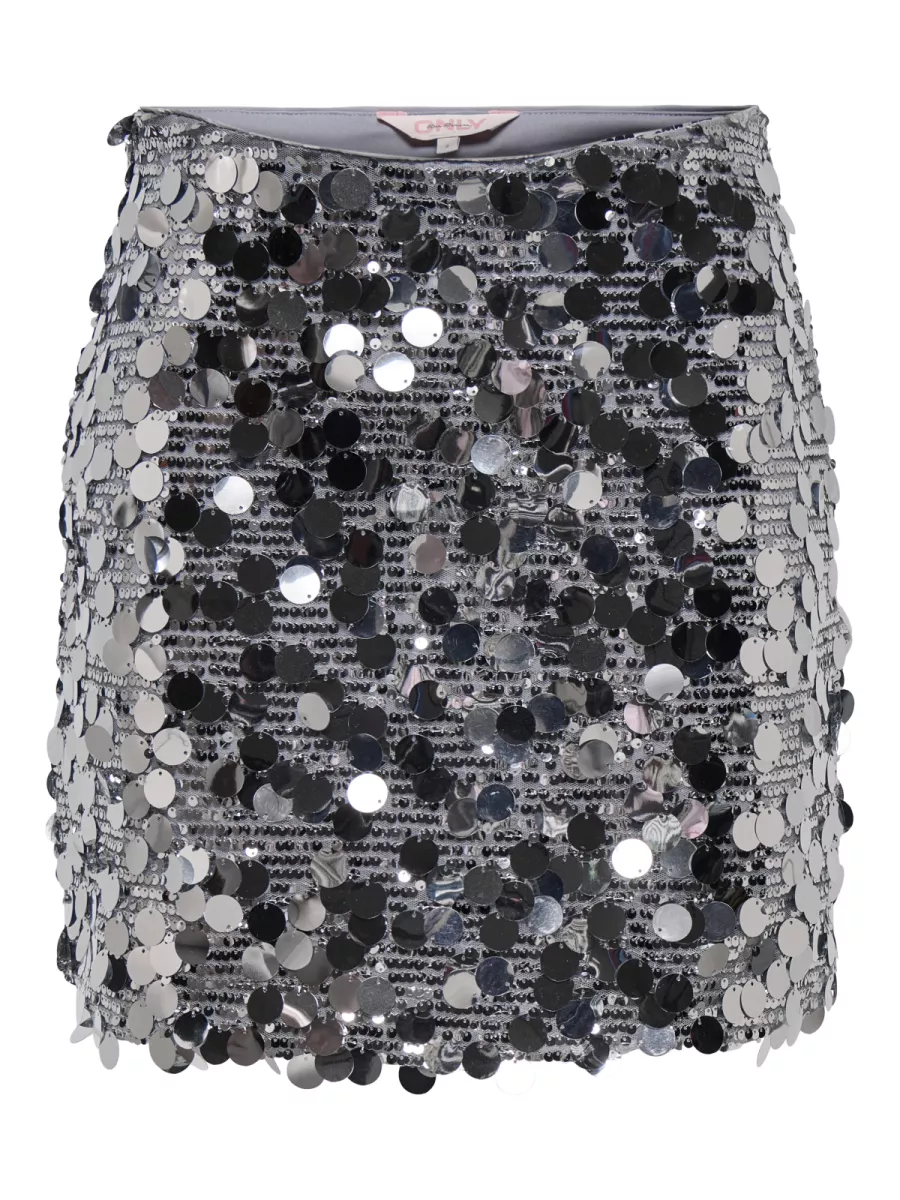 ONLY-ONLJADEL SEQUINS SKIRT WVN-15336231-Silver-ZILVER GRIJS