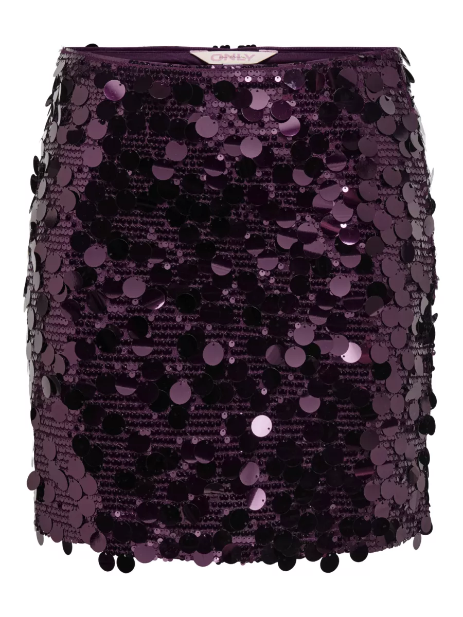 ONLY-ONLJADEL SEQUINS SKIRT WVN-15336231-Winetasting-BORDEAUX
